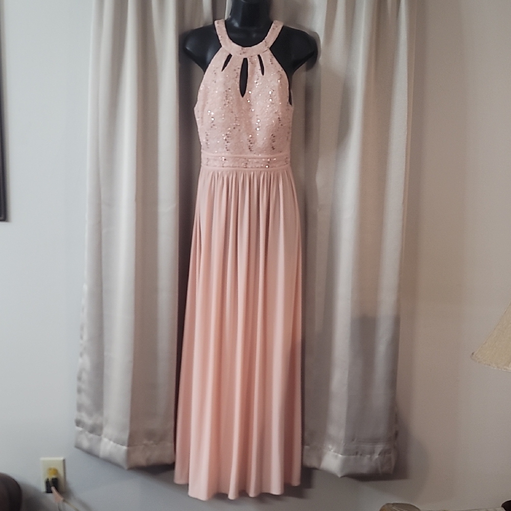 Night Way Collections Blush Sequin Maxi Dress